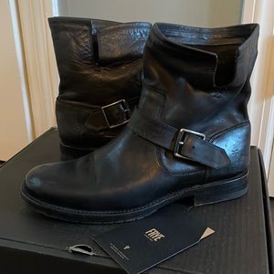 Frye Leather Natalie Engineer Bootie Size 9.5 Blk